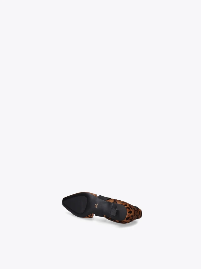 Leopard Print Calf Hair Pointed Toe Slingback High Heel Pump For Evening