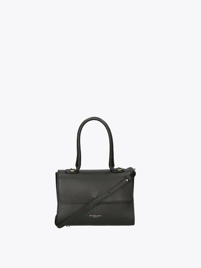 Pebbled Leather Satchel Bag with Top Handle And Removable Shoulder Strap