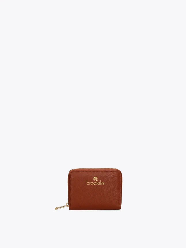 Minimalist Leather Zipper Wallet for Coins And Cards