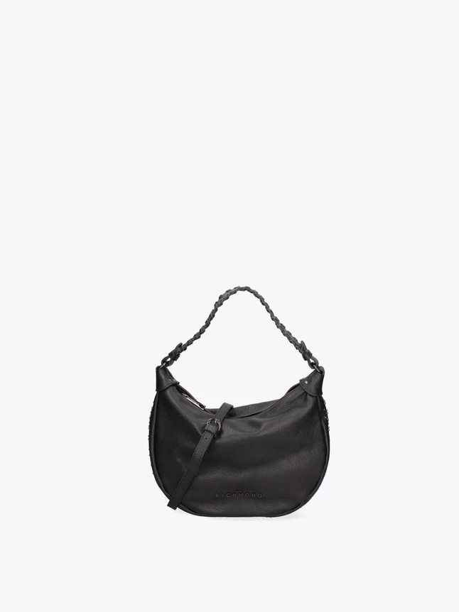Leather Hobo Bag with Braided Chain Shoulder Strap for Everyday Use