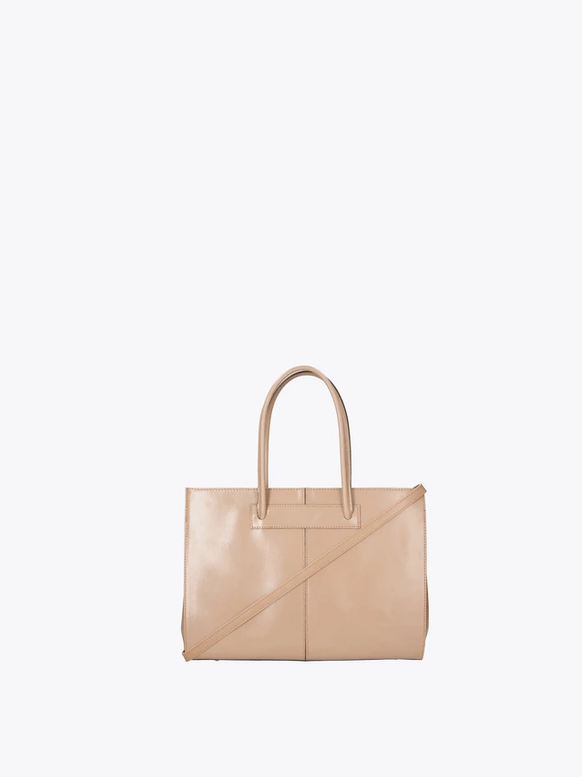 Leather Tote Bag for Work And Daily Use with Diagonal Strap