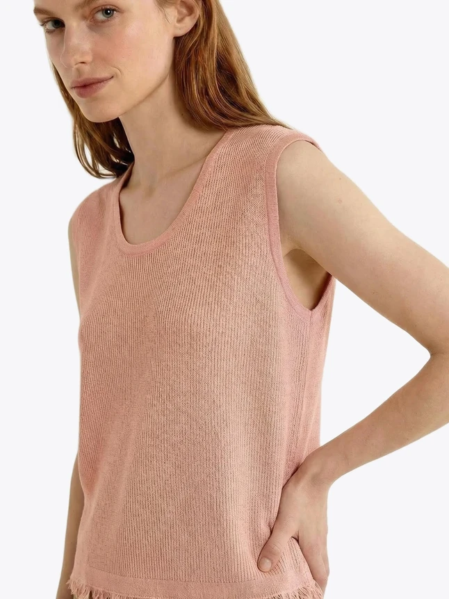 Women's Tank Top In Polyester For Weekend - Minimalist Design