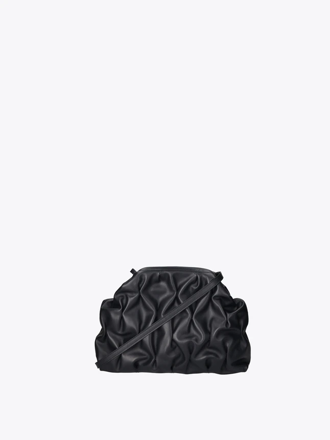 Ruched Leather Crossbody Bag for Evening And Daily Use