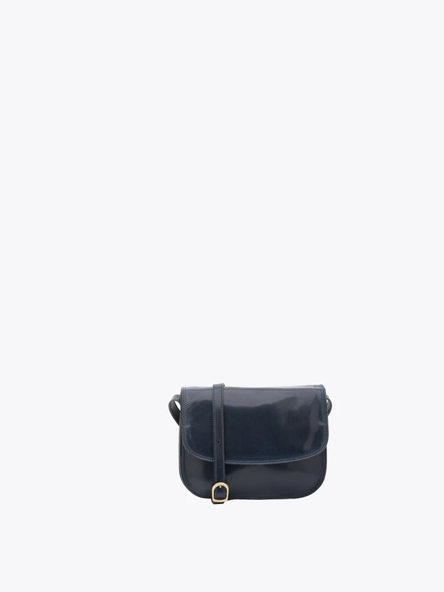 Leather Crossbody Bag Front Flap with Metal Buckle for Everyday Use