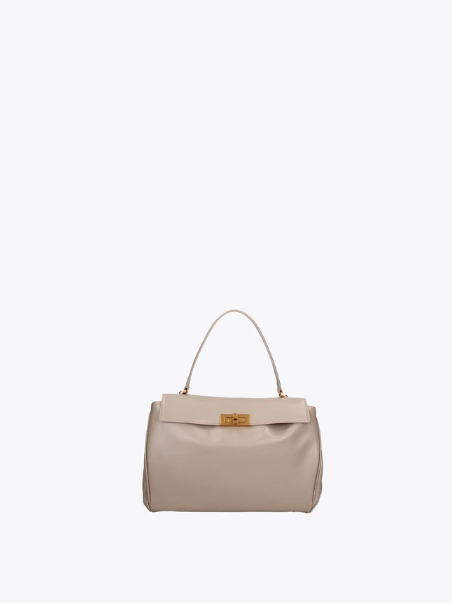 Chic Supple Leather Flap Top Handle Shoulder Bag Versatile Daywear