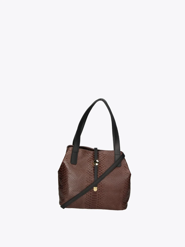 Textured Leather Tote Bag for Everyday Use with Dual Handles And Crossbody Strap