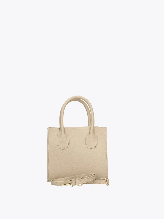 Minimalist Leather Top Handle Mini Bag with Removable Shoulder Strap Daily Use