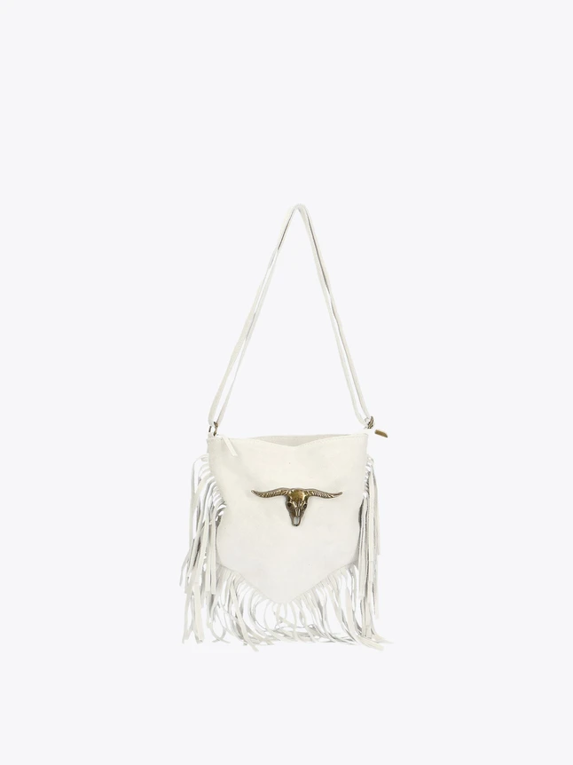 Boho Fringe Leather Crossbody Bag for Everyday Use