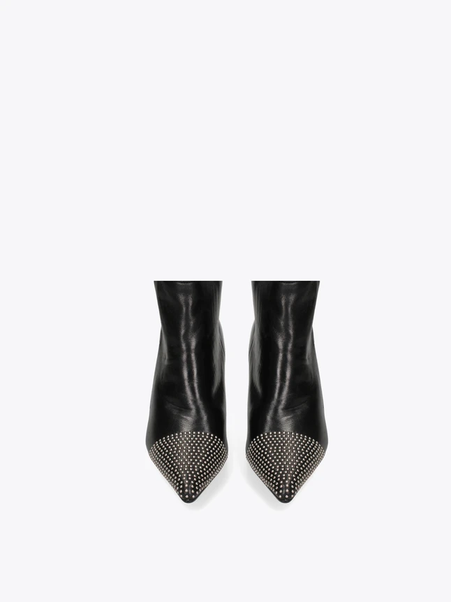 Luxury Studded Suede Ankle Boots Pointed Toe Design For Glamorous Style