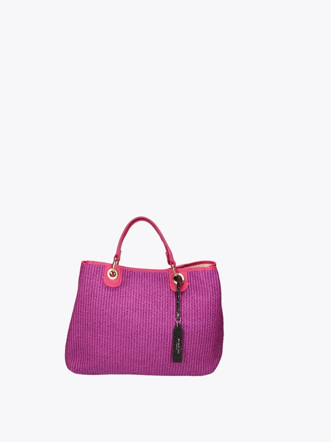 Raffia Weave Tote Bag with Top Handles for Everyday Use