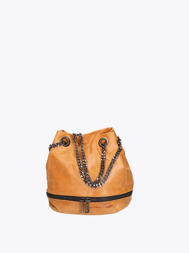 Suede Bucket Bag with Chain Straps for Everyday Use