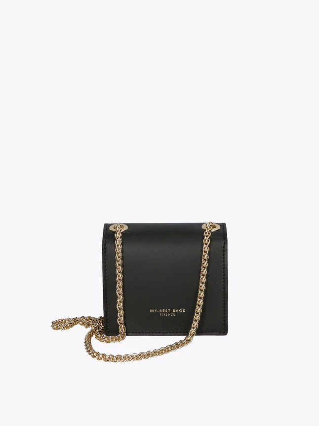 Leather Mini Crossbody Bag Chain Strap for Evening Outings