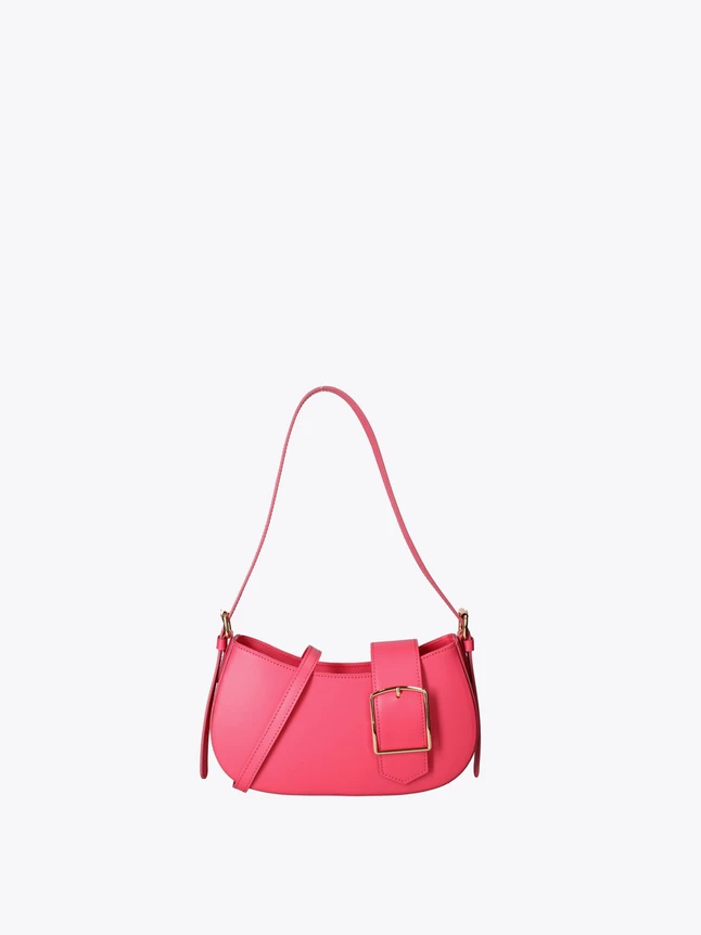 Minimalist Leather Buckle Crossbody Satchel Bag for Everyday Use