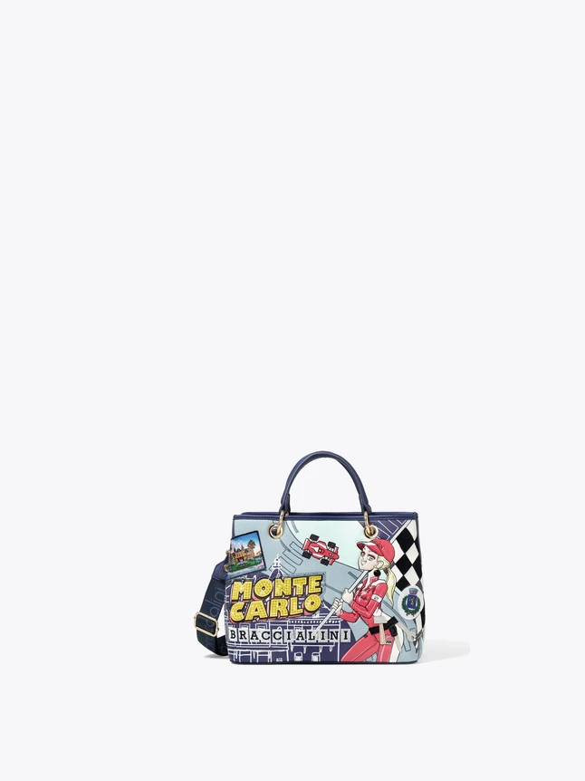 Graphic Printed Canvas Satchel Bag for Everyday Use