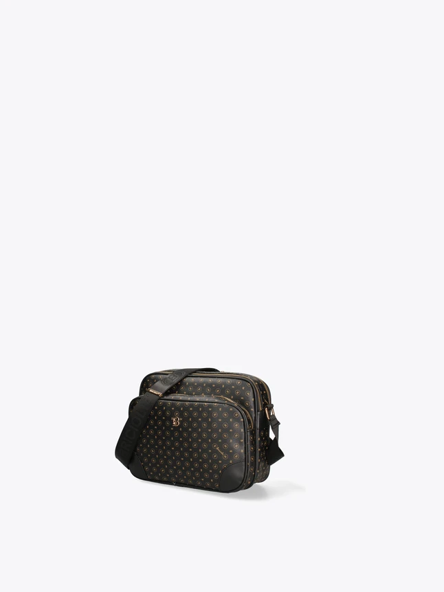 Elegant Monogram Crossbody Bag with Leather Trim for Versatile Daily Style