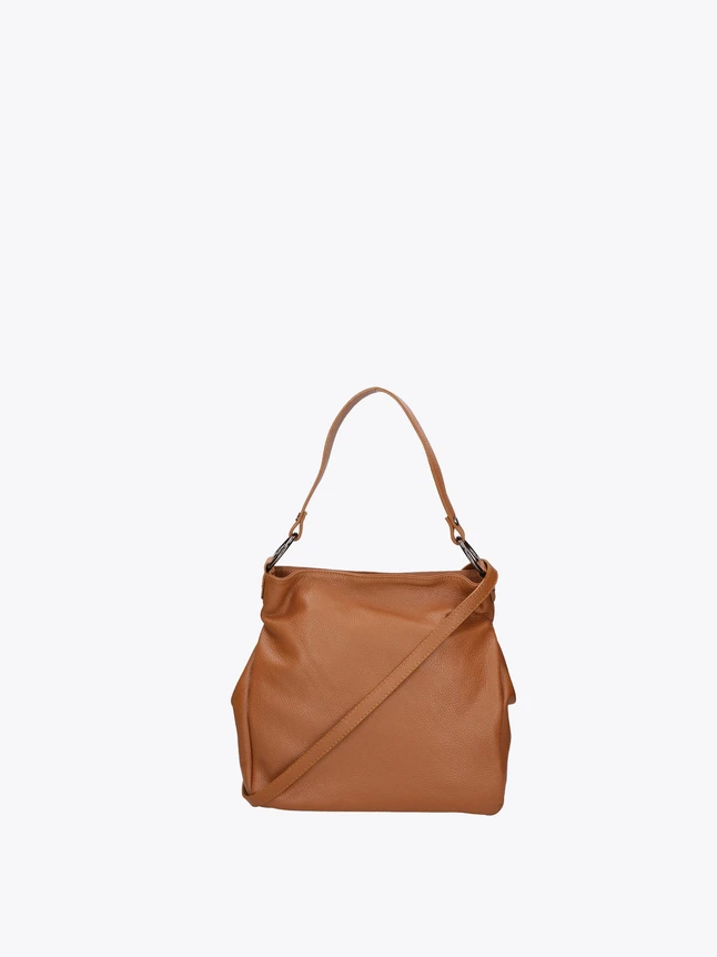 Leather Hobo Bag with Top Handle and Crossbody Strap for Everyday Use