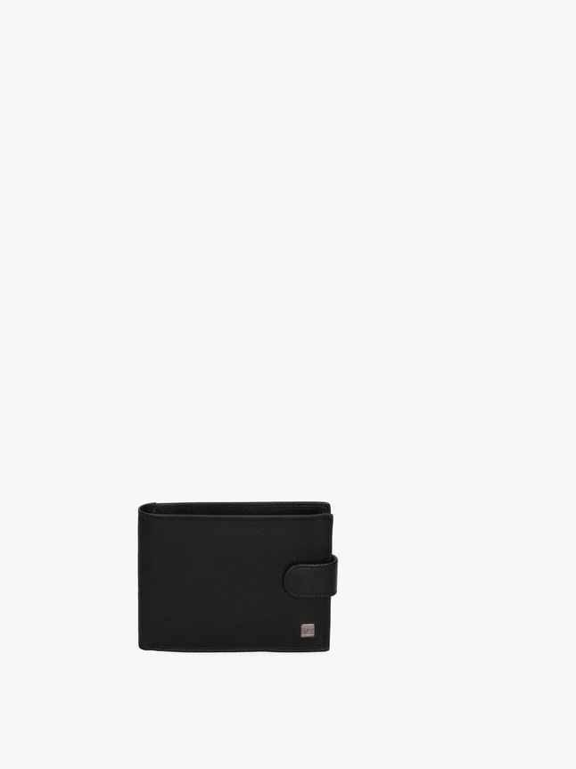 Minimalist Leather Wallet with Snap Closure Card Organizer for Travel